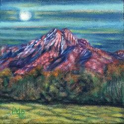 Logan Madsen Fine Art Store, PARK SERIES, Oil Painting, INTO DUSK. Mount Olympus in Holladay, Utah.