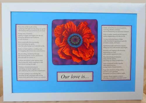 Mother's Day Tribute, Poem, 'Our Love Is" by Heather Madsen, and POPPY painting by Logan Madsen